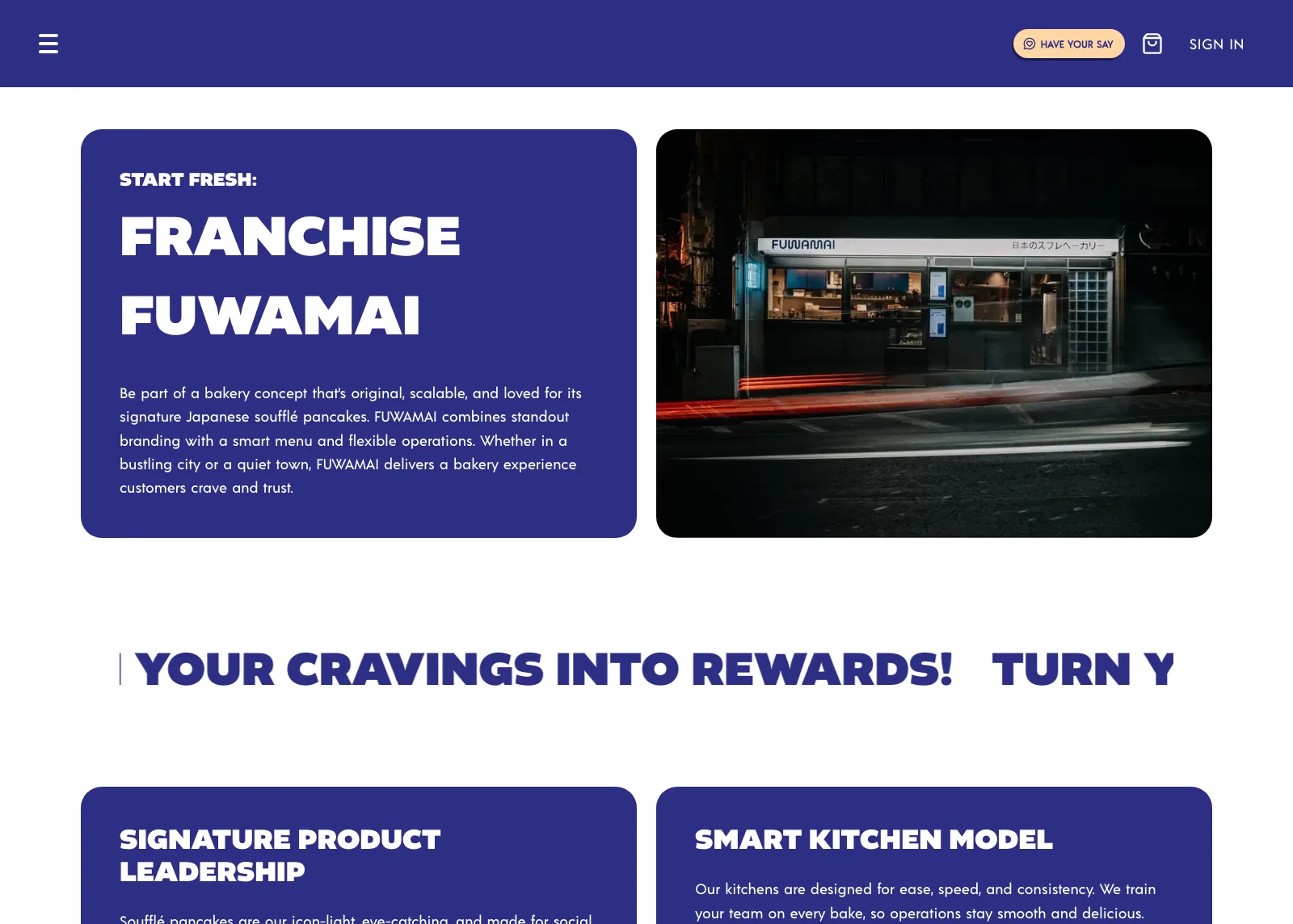 Screenshot of the Fuwamai franchise page