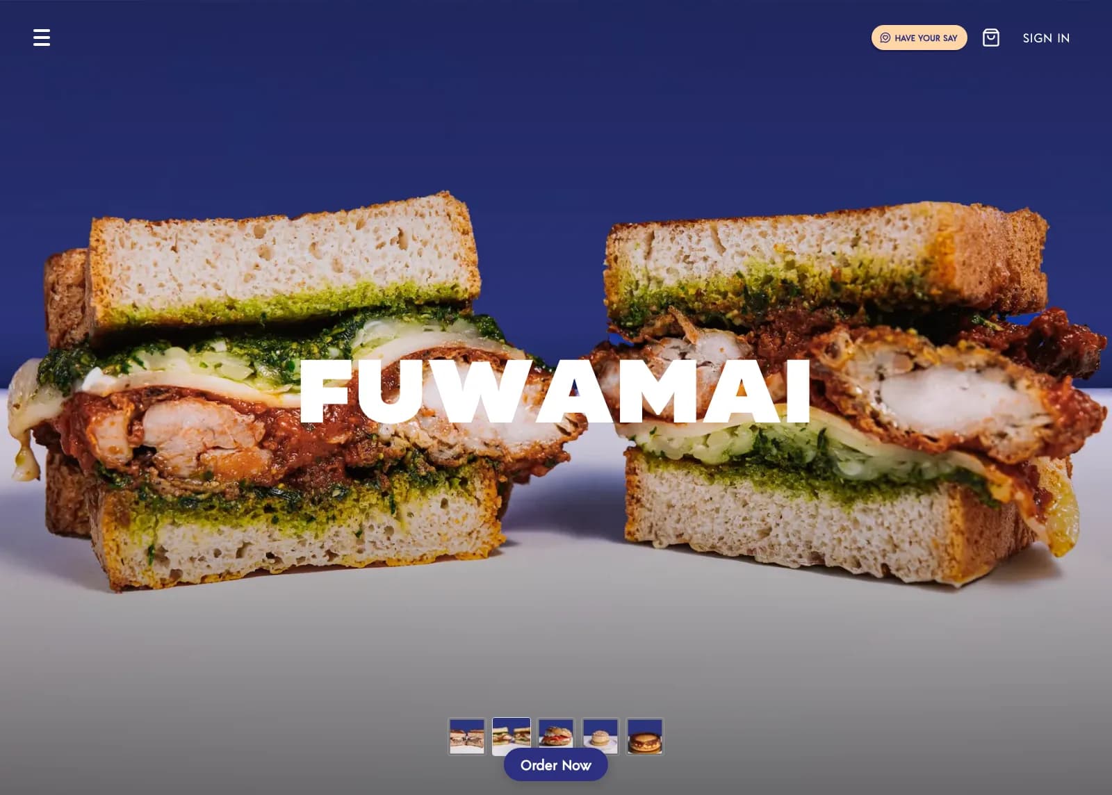 Screenshot of the website for Fuwamai, a Japanese soufflé pancake bakery in Malta